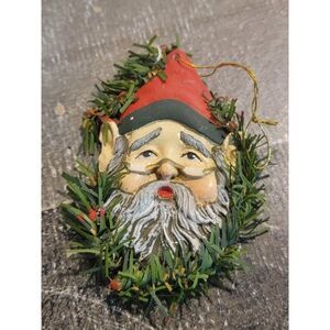 Elf Santa Helper ornament wreath Xmas Decor figure